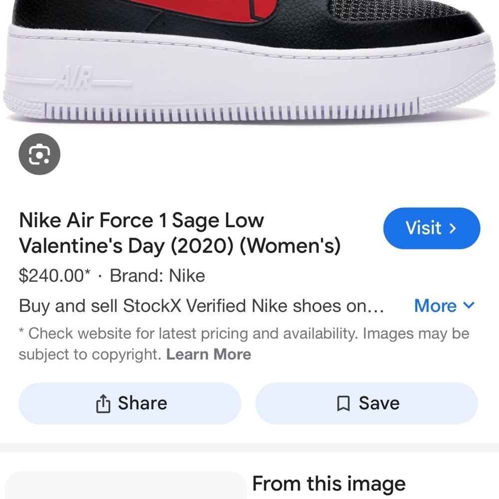 Nike Air Force 1 Sage Low Valentine's Day Sneakers